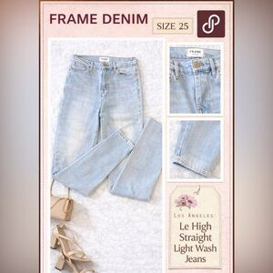 Frame Denim London Los Angeles Le High Straight Women’s Light Wash Jeans Size 25